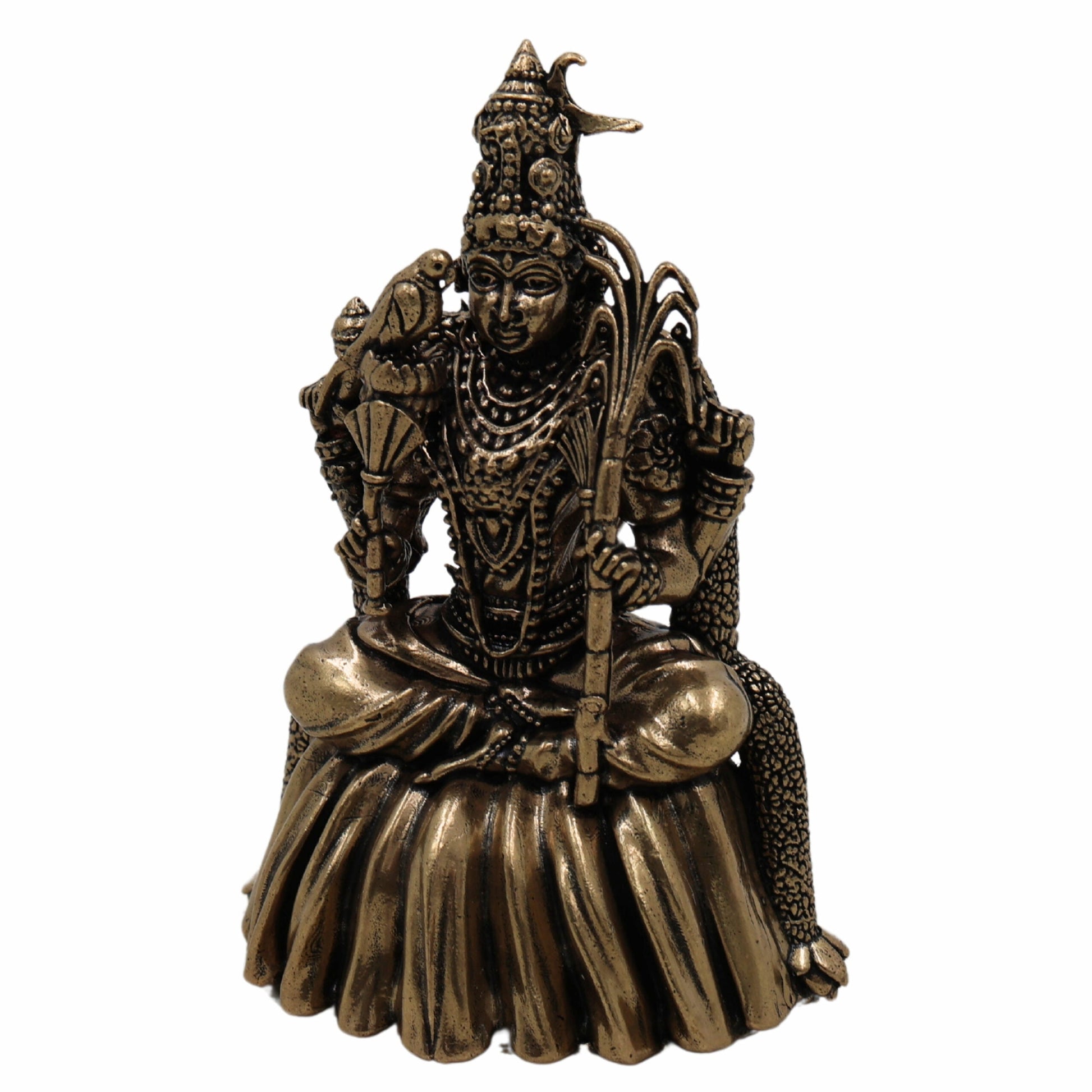 Bhunes Brass Kamakshi Idol – Handcrafted Kamakhya Devi, Tripura Sundari, Raja Rajeshwari & Meenakshi Murti For Home Temple & Pooja,Gold, 4 Inch, 1 Piece