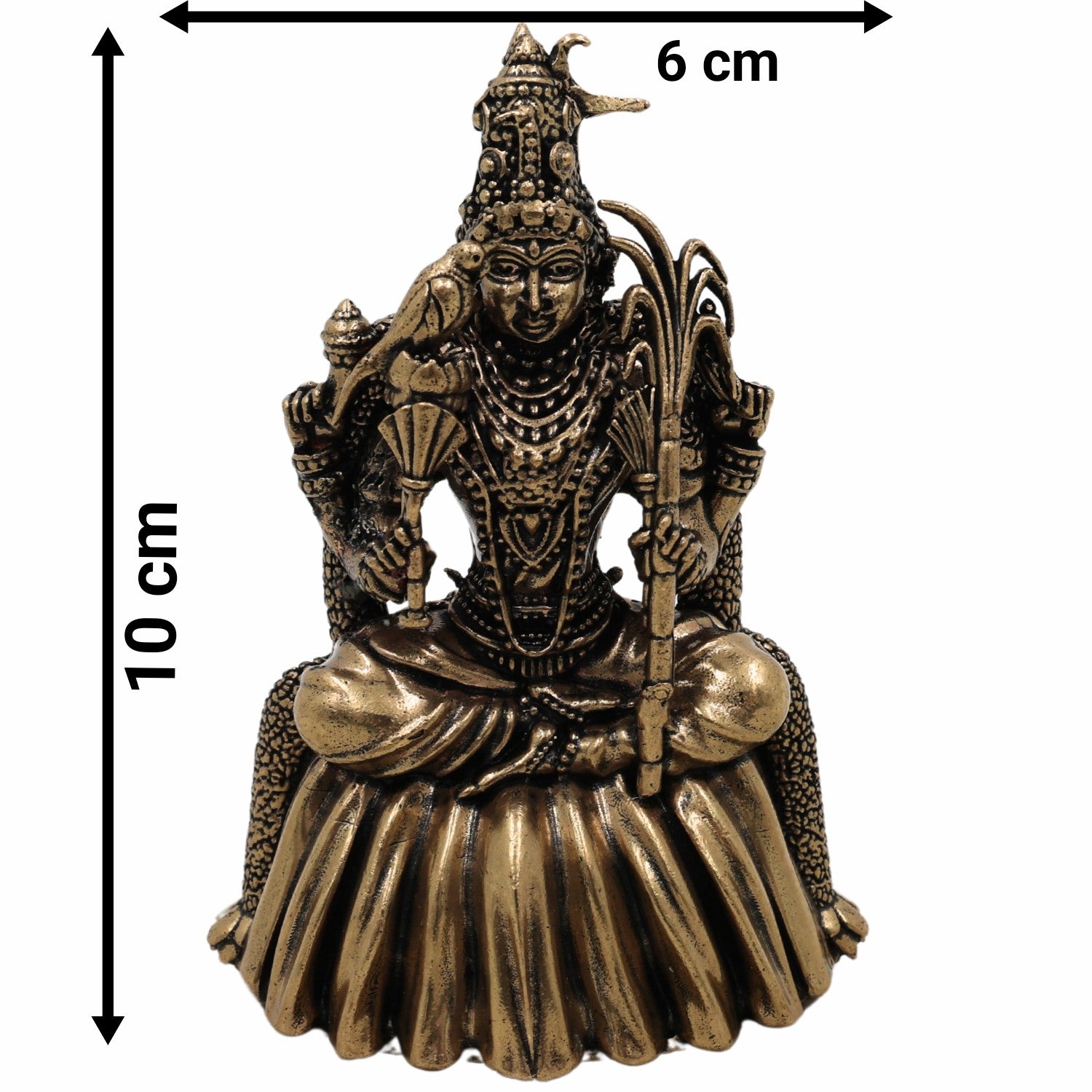 Bhunes Brass Kamakshi Idol – Handcrafted Kamakhya Devi, Tripura Sundari, Raja Rajeshwari & Meenakshi Murti For Home Temple & Pooja,Gold, 4 Inch, 1 Piece