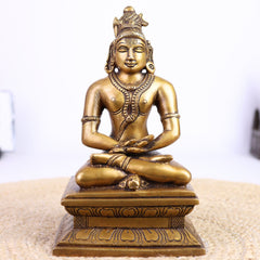 Handcrafted Brass Shiva Idol – Mahadev | Bholenath | Adiyogi | Nataraja | Rudra | Shankar Murti for Home Temple & Decor,Gold, 8.5 Inch, 1 Piece