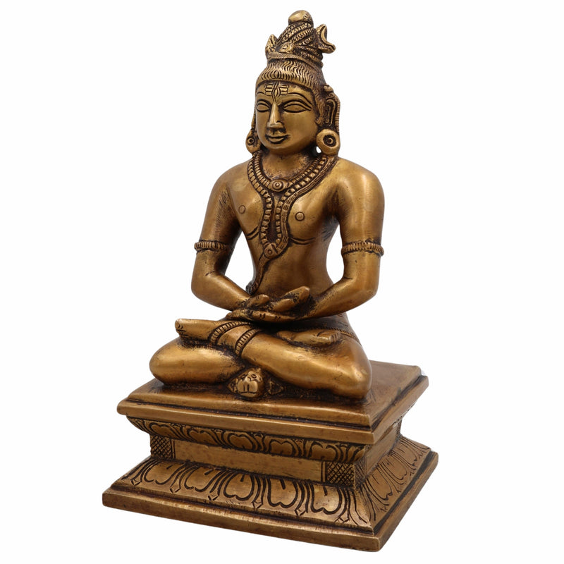 Handcrafted Brass Shiva Idol – Mahadev | Bholenath | Adiyogi | Nataraja | Rudra | Shankar Murti for Home Temple & Decor,Gold, 8.5 Inch, 1 Piece