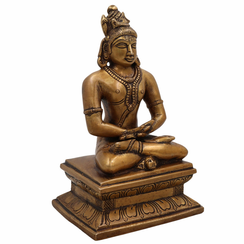 Handcrafted Brass Shiva Idol – Mahadev | Bholenath | Adiyogi | Nataraja | Rudra | Shankar Murti for Home Temple & Decor,Gold, 8.5 Inch, 1 Piece