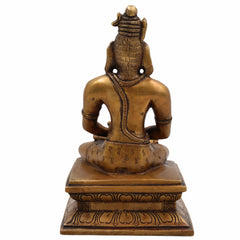 Handcrafted Brass Shiva Idol – Mahadev | Bholenath | Adiyogi | Nataraja | Rudra | Shankar Murti for Home Temple & Decor,Gold, 8.5 Inch, 1 Piece