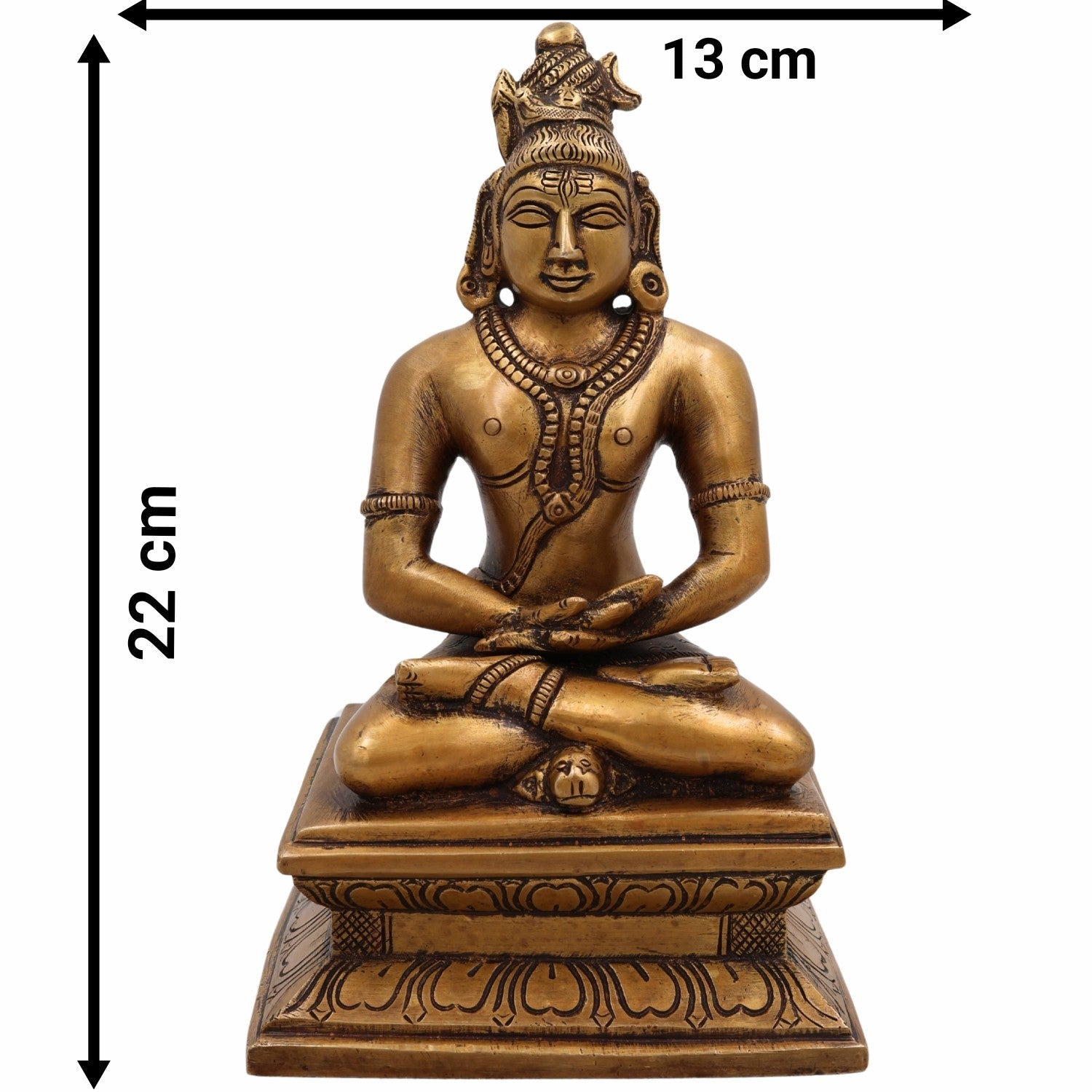 Handcrafted Brass Shiva Idol – Mahadev | Bholenath | Adiyogi | Nataraja | Rudra | Shankar Murti for Home Temple & Decor,Gold, 8.5 Inch, 1 Piece
