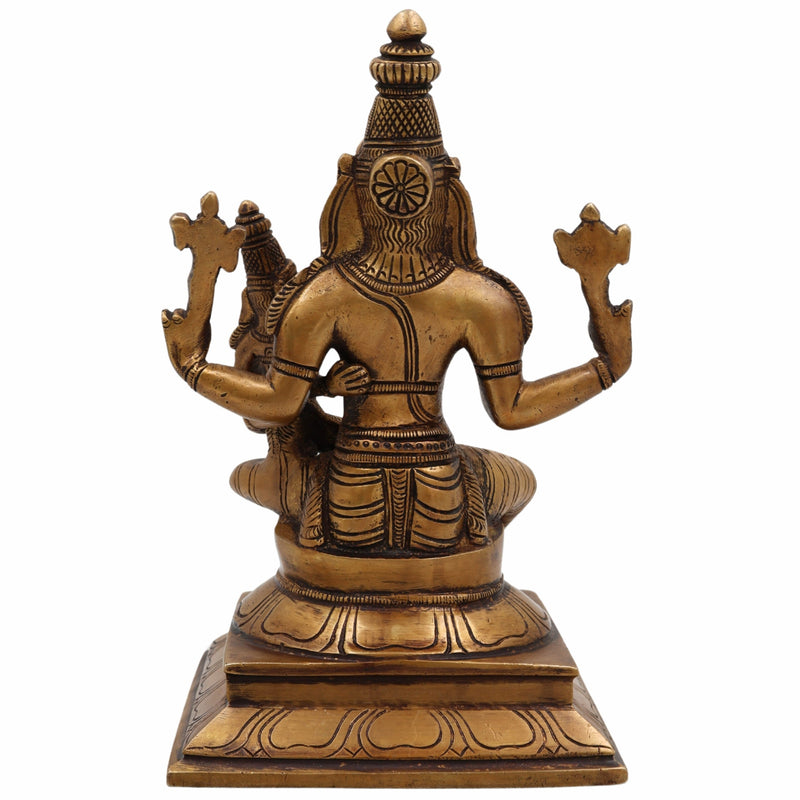 Lakshmi Narasimha Brass Idol – Narasimha Swamy Murti | Lakshmi Narsingh Vigraha | Pital Pratima for Home Temple, Vastu, and Pooja,Gold, 9 Inch, 1 Piece