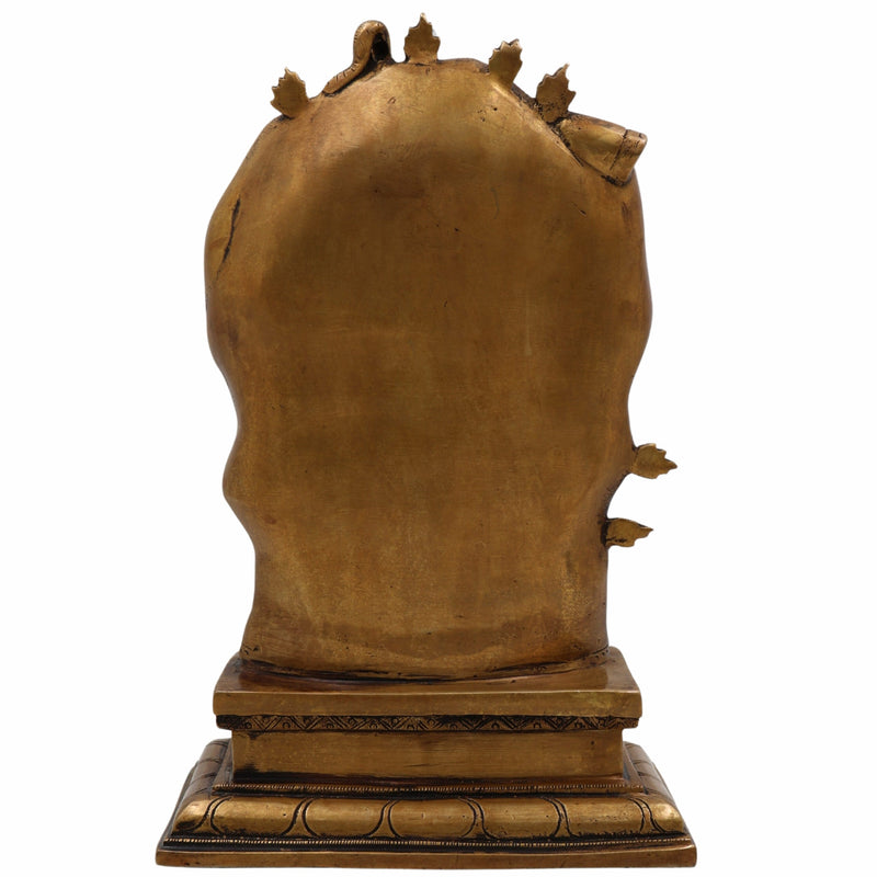 Brass Gajasurasamhara Murti | Gaja Samhara Shiva Idol | Gajasura Samharamoorthy Statue | Antique Finish Pital Moorthi for Home Temple & Puja Decor,Gold, 10.5 Inch, 1 Piece