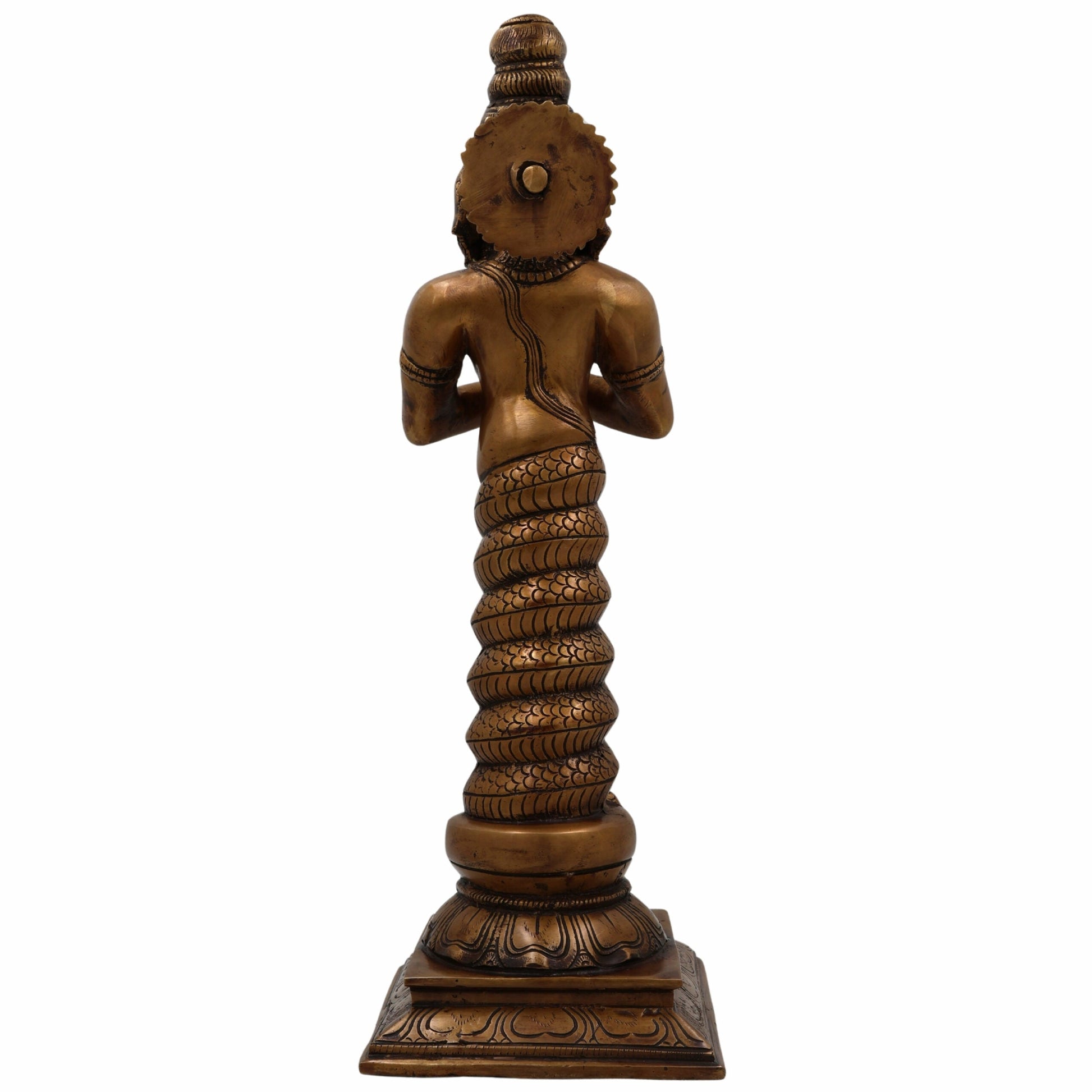 Brass Maharishi Patanjali Idol | Sage Patanjali Rishi Statue with Serpent Hood | Yoga Guru Patanjali Murti for Home Temple, Meditation & Pooja Decor,Gold, 17.5 Inch, 1 Piece