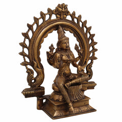 Brass Lakshmi Idol for Home Pooja – Handcrafted Mahalakshmi Murti | Gaja Lakshmi | Shri Devi | Kamala | Ashta Lakshmi Statue for Wealth & Vastu Blessings,Gold, 10 Inch, 1 Piece