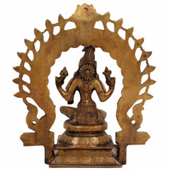 Brass Lakshmi Idol for Home Pooja – Handcrafted Mahalakshmi Murti | Gaja Lakshmi | Shri Devi | Kamala | Ashta Lakshmi Statue for Wealth & Vastu Blessings,Gold, 10 Inch, 1 Piece
