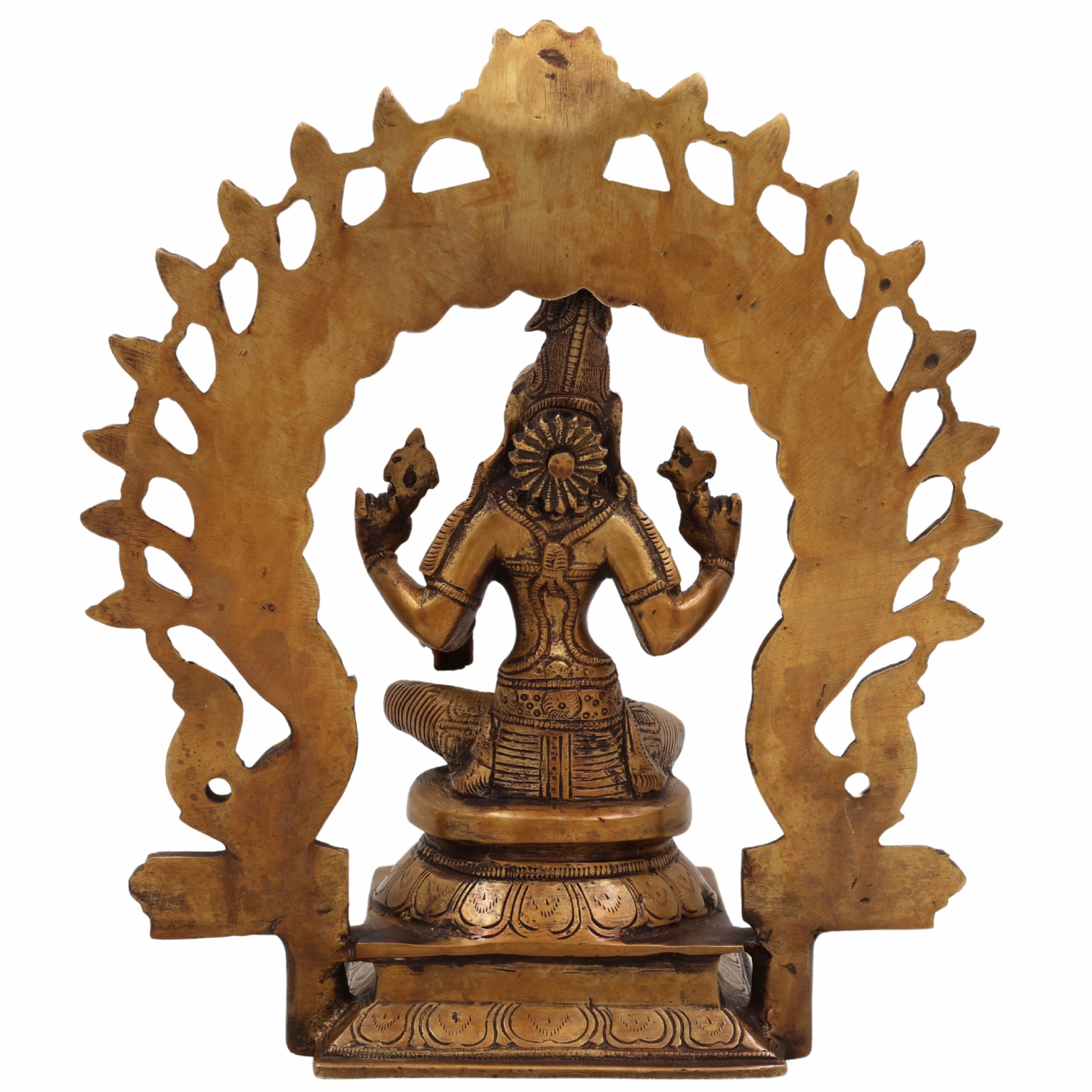 Brass Lakshmi Idol for Home Pooja – Handcrafted Mahalakshmi Murti | Gaja Lakshmi | Shri Devi | Kamala | Ashta Lakshmi Statue for Wealth & Vastu Blessings,Gold, 10 Inch, 1 Piece