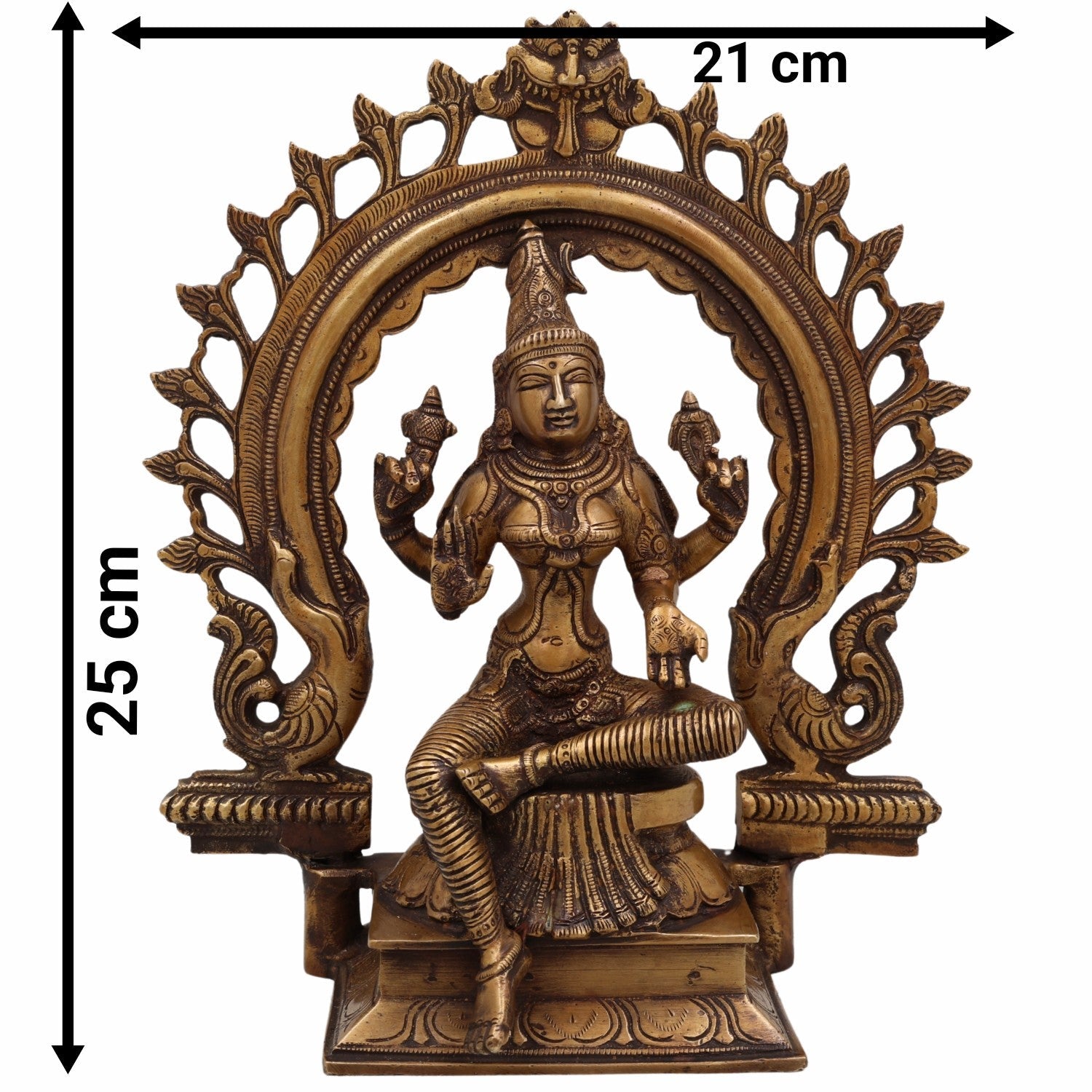 Brass Lakshmi Idol for Home Pooja – Handcrafted Mahalakshmi Murti | Gaja Lakshmi | Shri Devi | Kamala | Ashta Lakshmi Statue for Wealth & Vastu Blessings,Gold, 10 Inch, 1 Piece