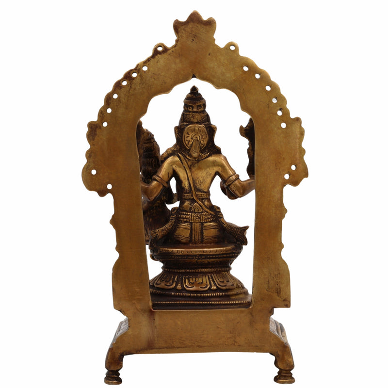 Bhunes Brass Lakshmi Narasimha Idol – Divine Lord Narasimha With Goddess Lakshmi Statue For Protection, Prosperity & Blessings,Gold, 8.5 Inch, 1 Piece