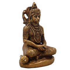 Brass Hanuman Idol for Pooja – Anjaneya, Bajrangbali, Veer Hanuman, Pavanputra, Ram Bhakt Murti for Home Temple & Decor,Gold, 5 Inch, 1 Piece