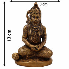 Brass Hanuman Idol for Pooja – Anjaneya, Bajrangbali, Veer Hanuman, Pavanputra, Ram Bhakt Murti for Home Temple & Decor,Gold, 5 Inch, 1 Piece
