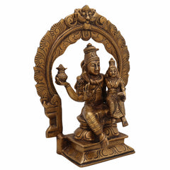 Brass Swarnakarshana Bhairava Shiva Parvati Idol – Panchaloha Swarna Bhairav Murti for Wealth, Power & Harmony, Gold, 10 Inch, 1 Piece
