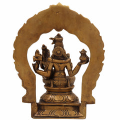 Brass Swarnakarshana Bhairava Shiva Parvati Idol – Panchaloha Swarna Bhairav Murti for Wealth, Power & Harmony, Gold, 10 Inch, 1 Piece
