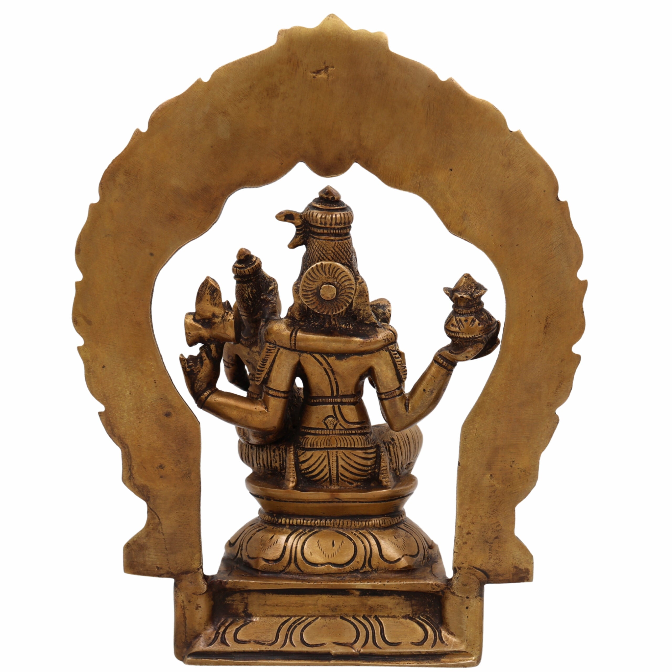 Brass Swarnakarshana Bhairava Shiva Parvati Idol – Panchaloha Swarna Bhairav Murti for Wealth, Power & Harmony, Gold, 10 Inch, 1 Piece