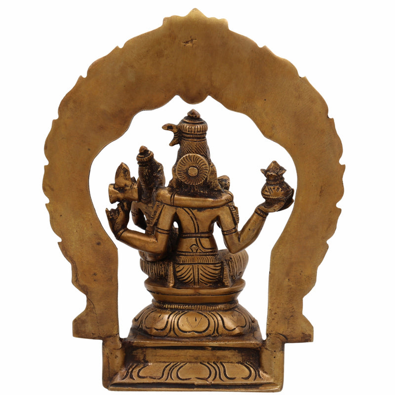 Brass Swarnakarshana Bhairava Shiva Parvati Idol – Panchaloha Swarna Bhairav Murti for Wealth, Power & Harmony, Gold, 10 Inch, 1 Piece