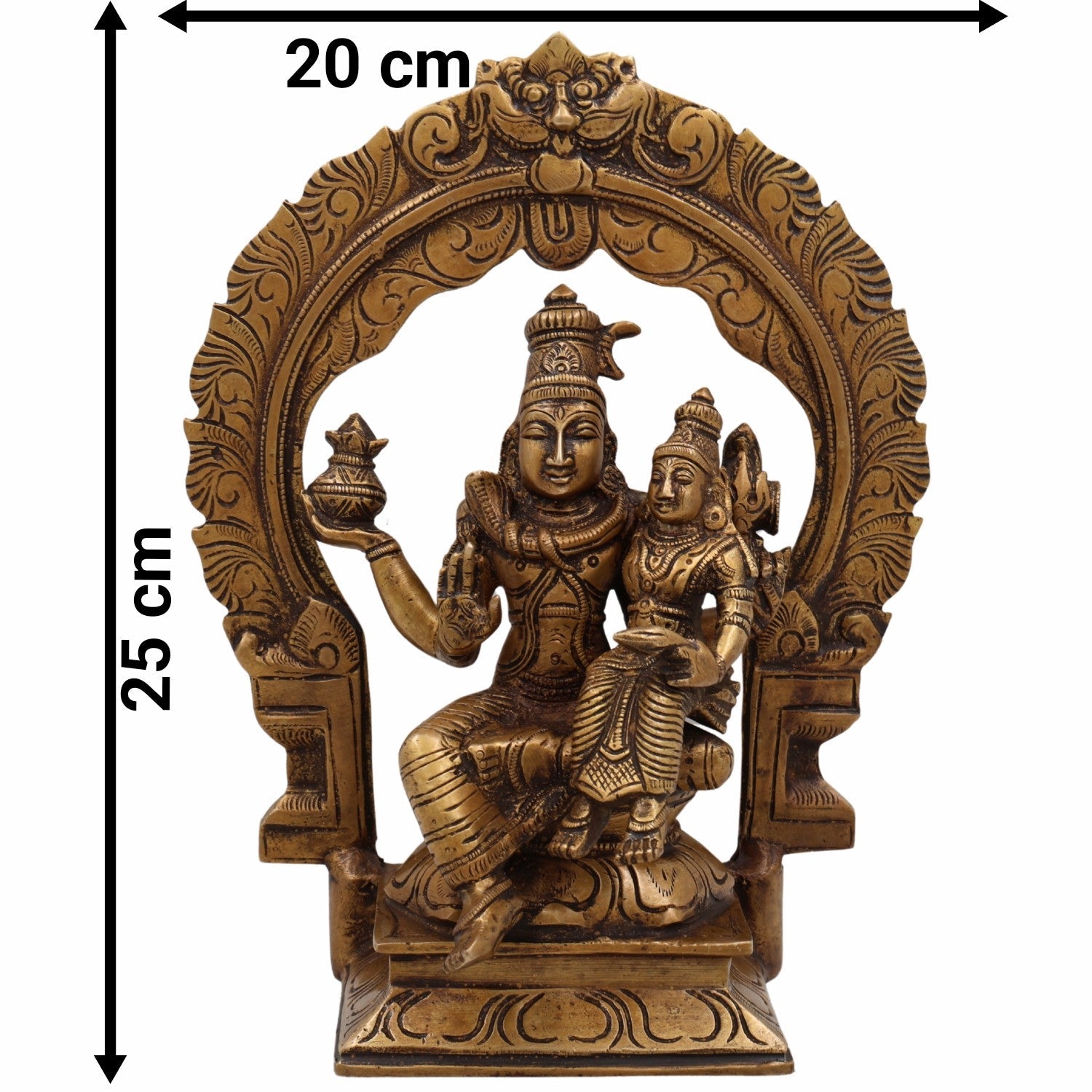 Brass Swarnakarshana Bhairava Shiva Parvati Idol – Panchaloha Swarna Bhairav Murti for Wealth, Power & Harmony, Gold, 10 Inch, 1 Piece