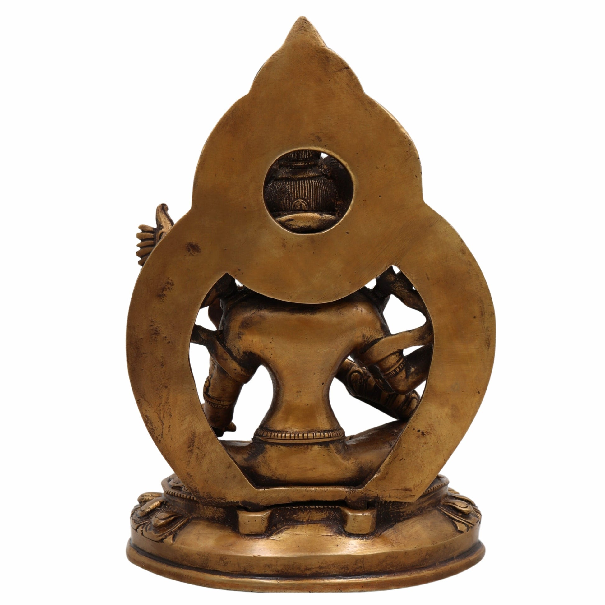 Brass Saraswati Idol for Home Temple | Veena Vadini Sharada Vagdevi Murti | Pital Mahasaraswati Statue for Pooja, Study & Gifting,Gold, 9 Inch, 1 Piece