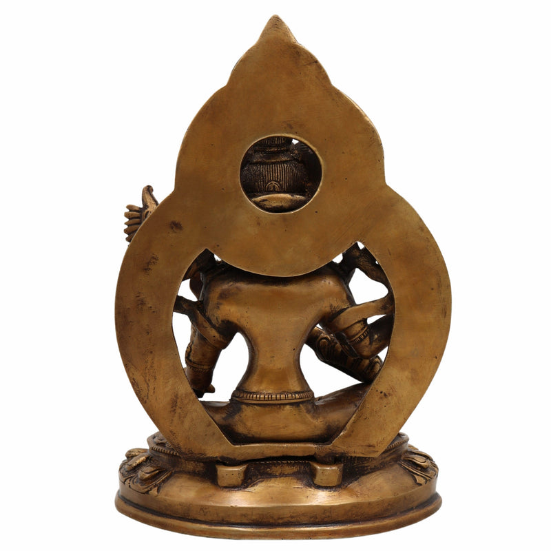 Brass Saraswati Idol for Home Temple | Veena Vadini Sharada Vagdevi Murti | Pital Mahasaraswati Statue for Pooja, Study & Gifting,Gold, 9 Inch, 1 Piece