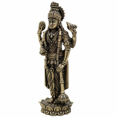 Vishnu Idol – Narayana Murti, Hari Vigraham, Madhava Pratima, Govinda Krishna Moorti, Achyuta Mukunda Statue for Home, Temple, Pooja Room, Meditation,Gold, 4 Inch, 1 Piece