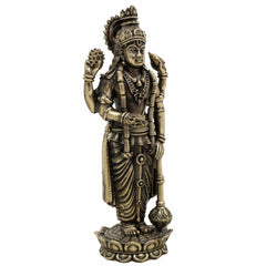Vishnu Idol – Narayana Murti, Hari Vigraham, Madhava Pratima, Govinda Krishna Moorti, Achyuta Mukunda Statue for Home, Temple, Pooja Room, Meditation,Gold, 4 Inch, 1 Piece