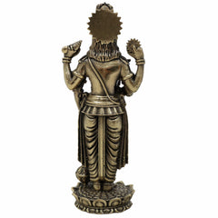 Vishnu Idol – Narayana Murti, Hari Vigraham, Madhava Pratima, Govinda Krishna Moorti, Achyuta Mukunda Statue for Home, Temple, Pooja Room, Meditation,Gold, 4 Inch, 1 Piece