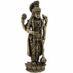 Brass Vishnu Idol – Narayana, Balaji, Venkateswara, Srinivasa, Govinda Murti for Home Temple, Pooja Room & Spiritual Decor,Gold, 6.5 Inch, 1 Piece
