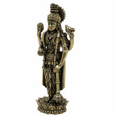 Brass Vishnu Idol – Narayana, Balaji, Venkateswara, Srinivasa, Govinda Murti for Home Temple, Pooja Room & Spiritual Decor,Gold, 6.5 Inch, 1 Piece