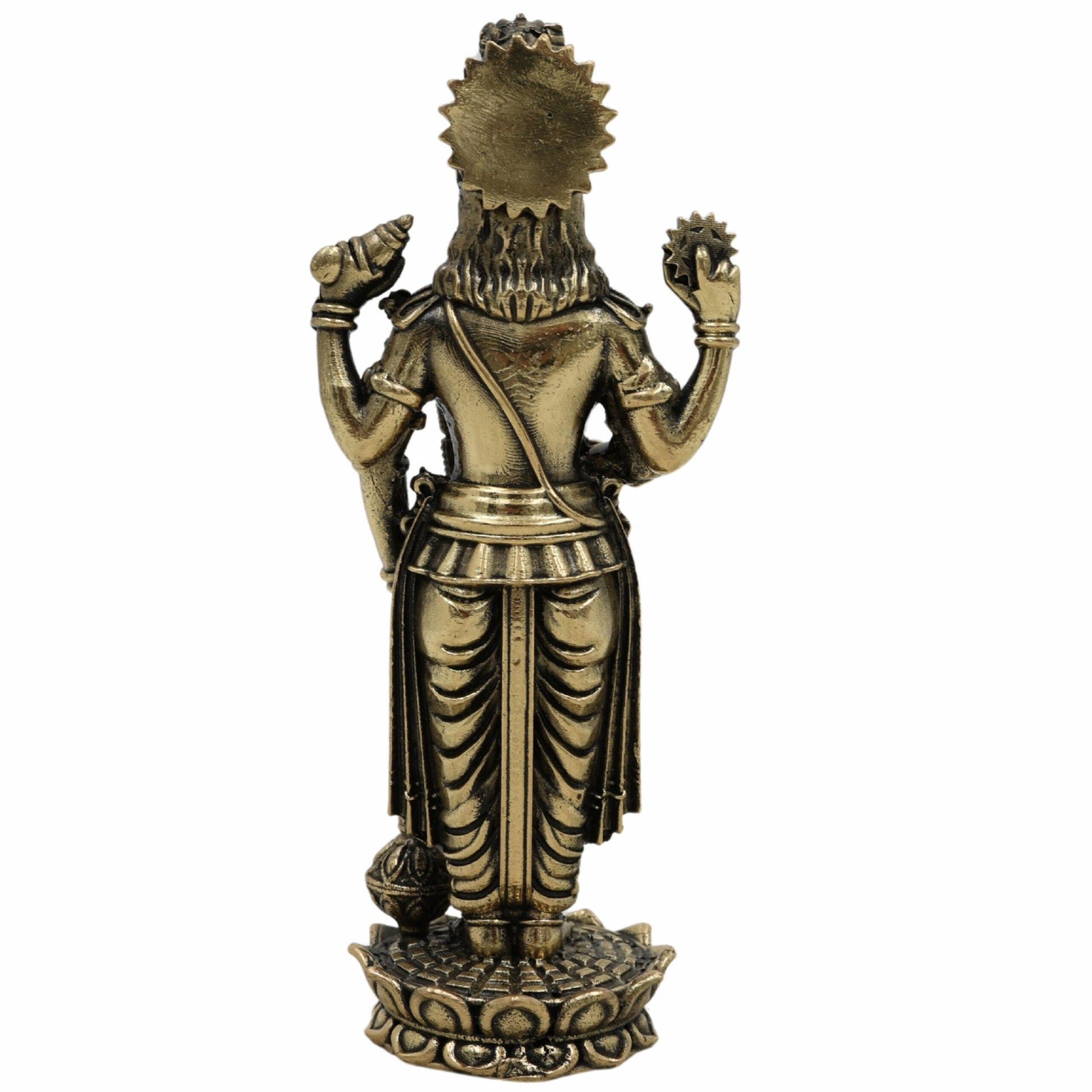 Brass Vishnu Idol – Narayana, Balaji, Venkateswara, Srinivasa, Govinda Murti for Home Temple, Pooja Room & Spiritual Decor,Gold, 6.5 Inch, 1 Piece
