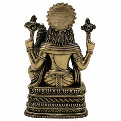 Lakshmi Narasimha Swamy Brass Idol – Ugra Narasimha Murti | Lakshmi Narasimhar Peetal Statue for Pooja, Decor & Gift,Gold, 4 Inch, 1 Piece