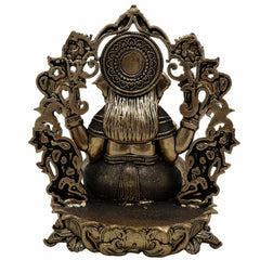 Brass Ganesh Idol, Ganapati Murti, Vighnaharta Statue for Pooja, Home Temple, Decor, Ganesh Chaturthi & Gifts,Gold, 4.5 Inch, 1 Piece