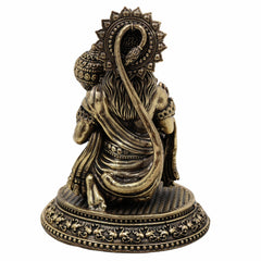 Brass Hanuman Idol – Anjaneya, Bajrangbali, Pavanputra, Sankat Mochan, Veer Hanuman Murti for Puja, Home Temple & Gifts,Gold, 4.5 Inch, 1 Piece