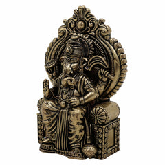 Brass Ganesh Idol – Vinayaka, Ganapati, Vighnaharta, Pillaiyar, Siddhivinayak Murti for Home, Mandir, Pooja & Gifts – Handcrafted Peetal Ganpati Statue,Gold, 4.5 Inch, 1 Piece
