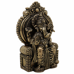 Brass Ganesh Idol – Vinayaka, Ganapati, Vighnaharta, Pillaiyar, Siddhivinayak Murti for Home, Mandir, Pooja & Gifts – Handcrafted Peetal Ganpati Statue,Gold, 4.5 Inch, 1 Piece