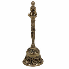 Brass Hanuman Ghanti, Bajrangbali Temple Bell, Peetal Hanuman Ghante for Pooja, Mandir & Home Decor, Gold, 5.5 Inch, 1 Piece