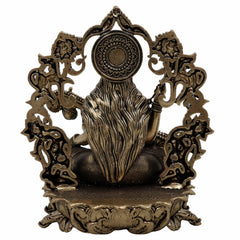 Brass Saraswati Idol, Veena Vadini, Sharada, Vagdevi, Maa Saraswati Murti for Pooja, Study Room, Vasant Panchami & Home Decor,Gold, 4.5 Inch, 1 Piece