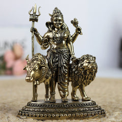 Brass Ardhanarishvara Idol – Shiva Parvati Murti | Ardhanari Arthanari Pital Statue for Home Temple, Puja & Gifts,Gold, 4.5 Inch, 1 Piece