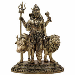 Brass Ardhanarishvara Idol – Shiva Parvati Murti | Ardhanari Arthanari Pital Statue for Home Temple, Puja & Gifts,Gold, 4.5 Inch, 1 Piece