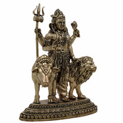 Brass Ardhanarishvara Idol – Shiva Parvati Murti | Ardhanari Arthanari Pital Statue for Home Temple, Puja & Gifts,Gold, 4.5 Inch, 1 Piece