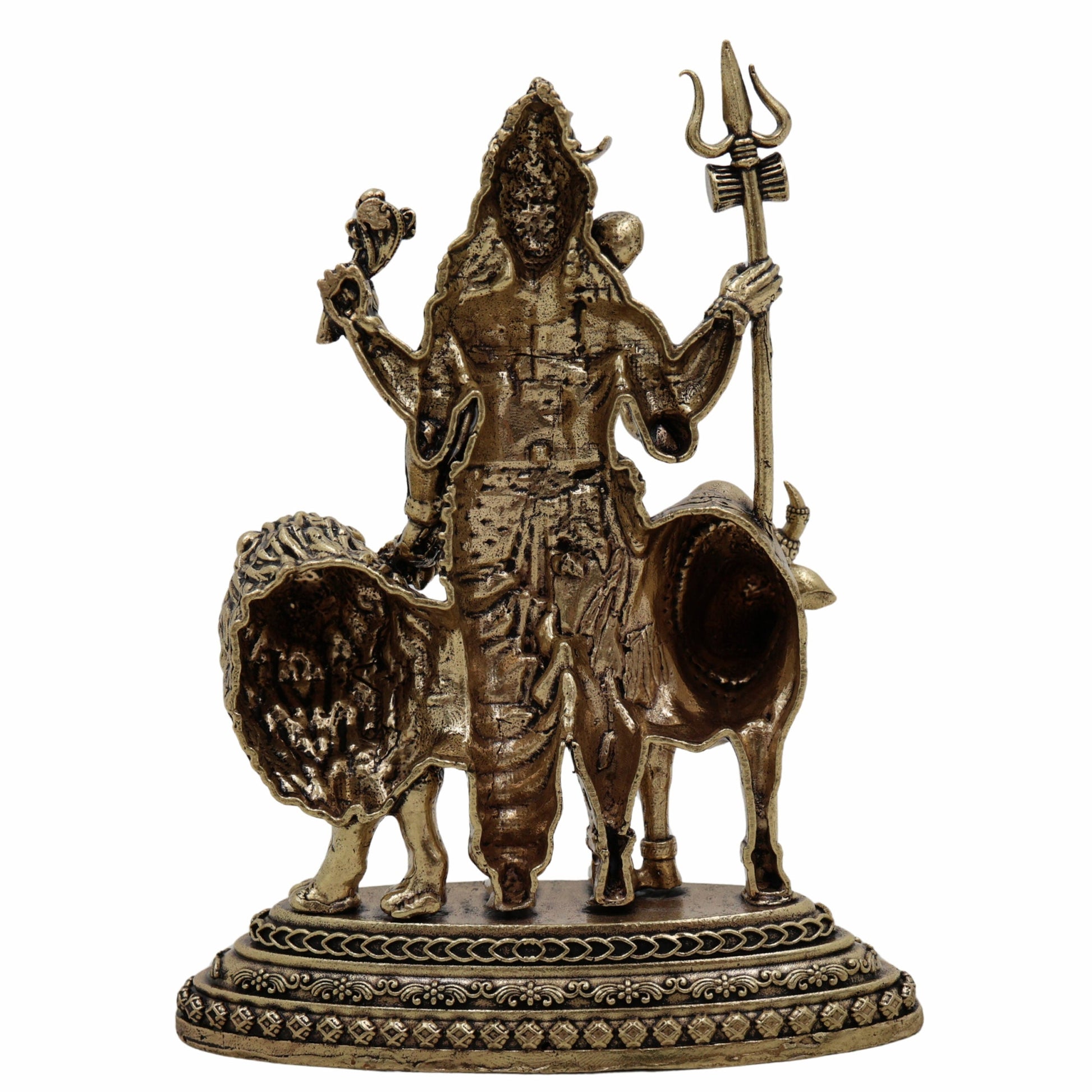 Brass Ardhanarishvara Idol – Shiva Parvati Murti | Ardhanari Arthanari Pital Statue for Home Temple, Puja & Gifts,Gold, 4.5 Inch, 1 Piece