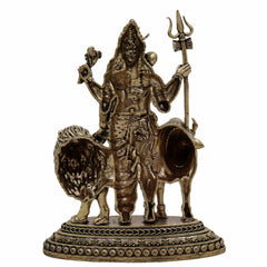 Brass Ardhanarishvara Idol – Shiva Parvati Murti | Ardhanari Arthanari Pital Statue for Home Temple, Puja & Gifts,Gold, 4.5 Inch, 1 Piece