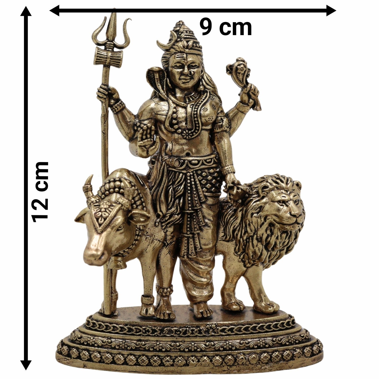 Brass Ardhanarishvara Idol – Shiva Parvati Murti | Ardhanari Arthanari Pital Statue for Home Temple, Puja & Gifts,Gold, 4.5 Inch, 1 Piece