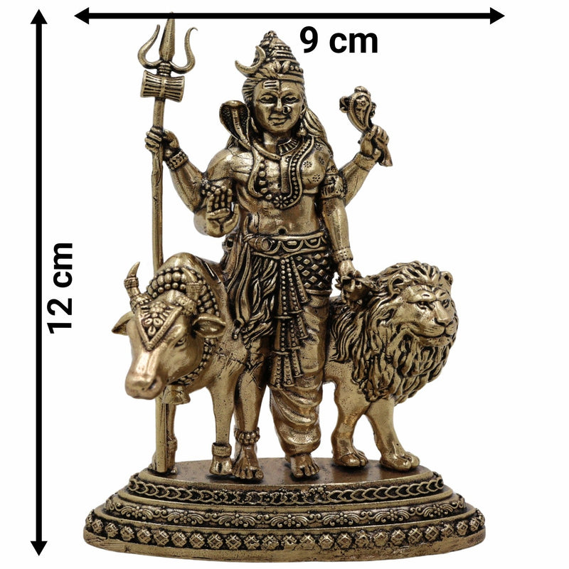 Brass Ardhanarishvara Idol – Shiva Parvati Murti | Ardhanari Arthanari Pital Statue for Home Temple, Puja & Gifts,Gold, 4.5 Inch, 1 Piece
