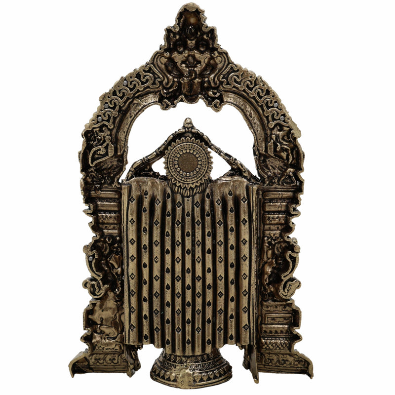 Brass Tirupati Balaji Idol | Venkateswara Govinda Srinivasa Statue | Handcrafted Pital Murti for Home Temple & Puja Decor,Gold, 6 Inch, 1 Piece