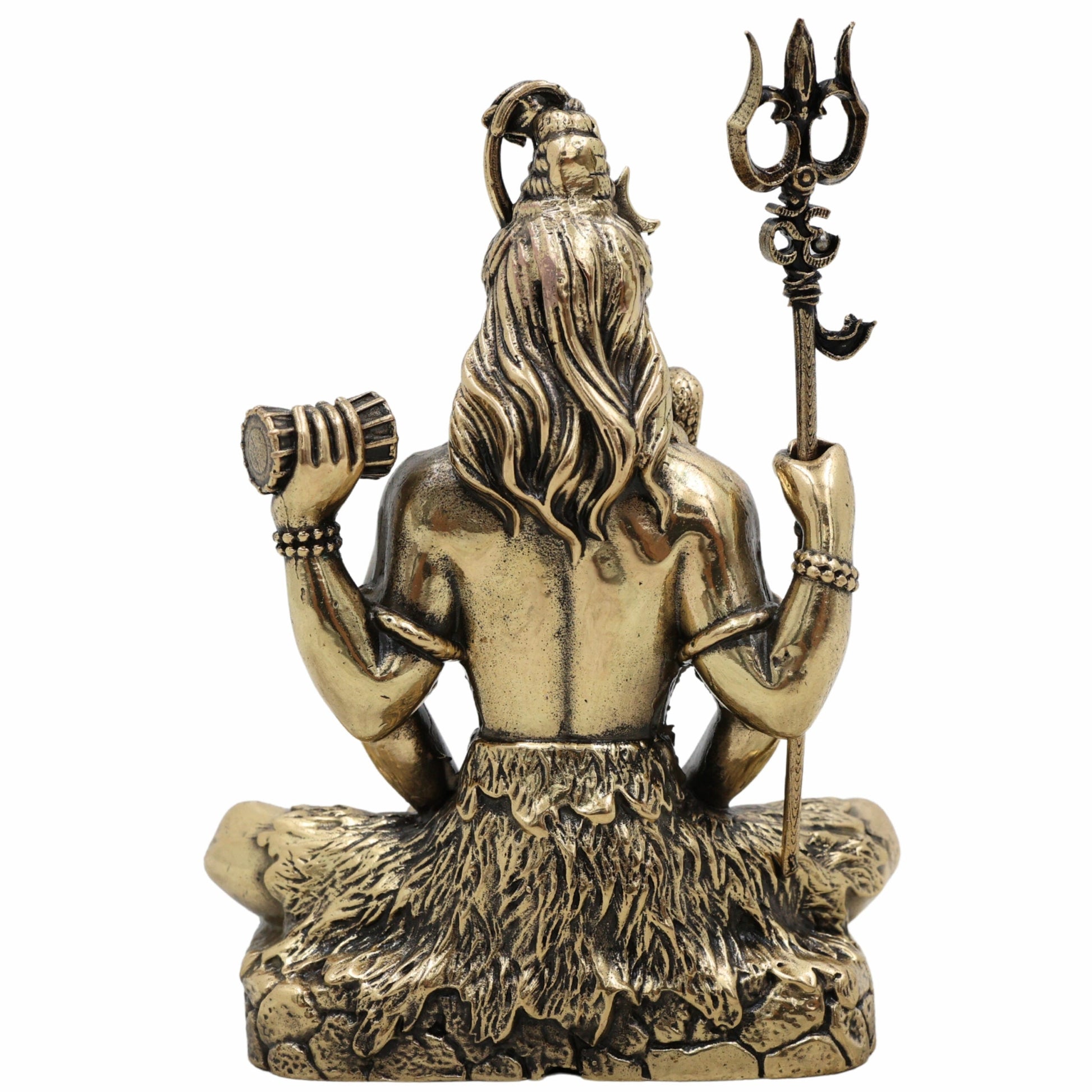 Brass Shiva Idol for Puja – Handcrafted Mahadev Murti | Bholenath, Shankar, Nataraja, Adiyogi, Rudra Statue for Home Decor, Temple & Gift,Gold, 4.5 Inch, 1 Piece