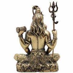 Brass Shiva Idol for Puja – Handcrafted Mahadev Murti | Bholenath, Shankar, Nataraja, Adiyogi, Rudra Statue for Home Decor, Temple & Gift,Gold, 4.5 Inch, 1 Piece