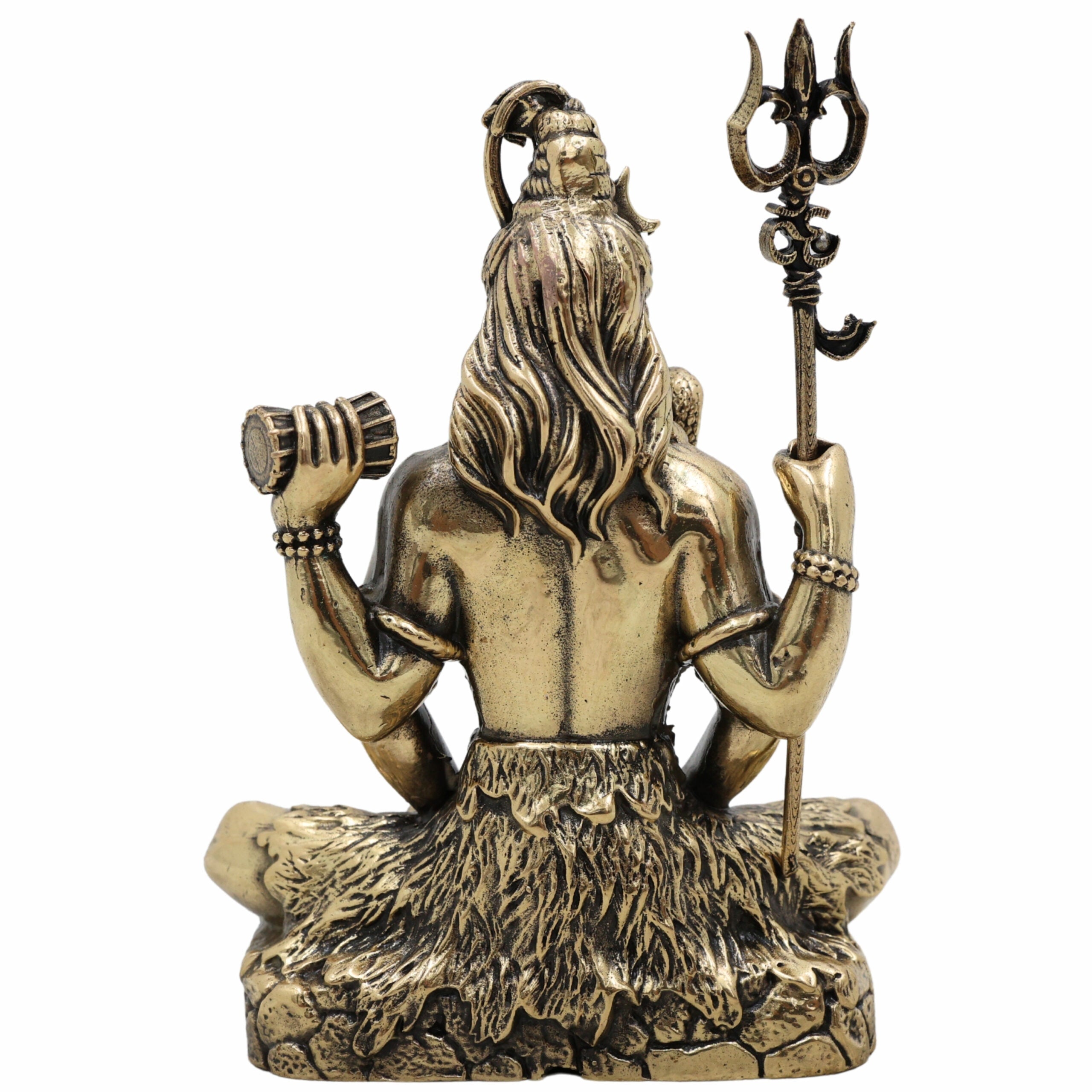 Brass Shiva Idol for Puja – Handcrafted Mahadev Murti | Bholenath, Shankar, Nataraja, Adiyogi, Rudra Statue for Home Decor, Temple & Gift,Gold, 4.5 Inch, 1 Piece