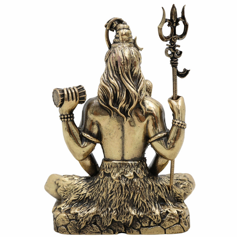 Brass Shiva Idol for Puja – Handcrafted Mahadev Murti | Bholenath, Shankar, Nataraja, Adiyogi, Rudra Statue for Home Decor, Temple & Gift,Gold, 4.5 Inch, 1 Piece