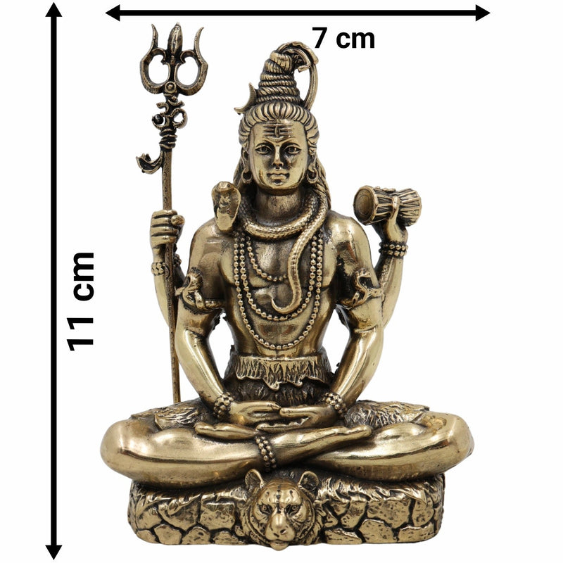 Brass Shiva Idol for Puja – Handcrafted Mahadev Murti | Bholenath, Shankar, Nataraja, Adiyogi, Rudra Statue for Home Decor, Temple & Gift,Gold, 4.5 Inch, 1 Piece